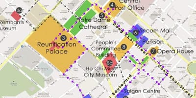 Ho chi minh city walking tour hartă